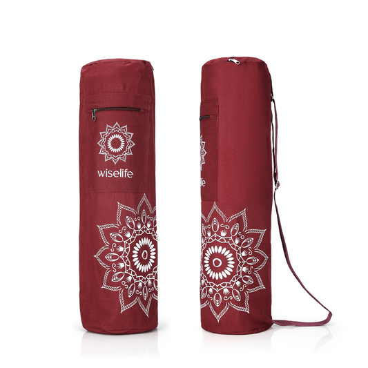 Wifelife Premium Yoga Mat Carry Bag Maroon Mandala