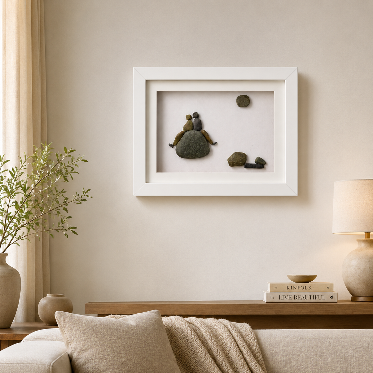 You & Me Couple Pebble Art Frame