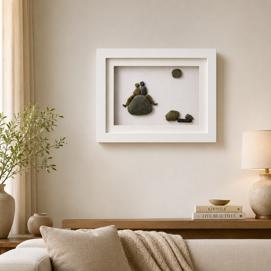 You & Me Couple Pebble Art Frame