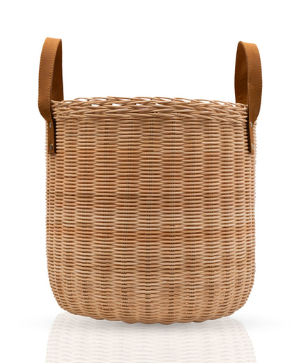 Wicker storage basket with Handles
