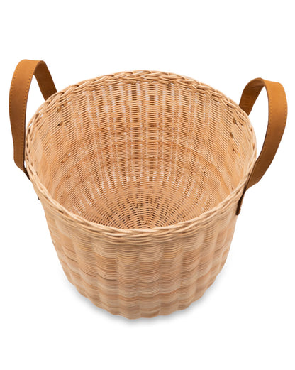 Wicker storage basket with Handles