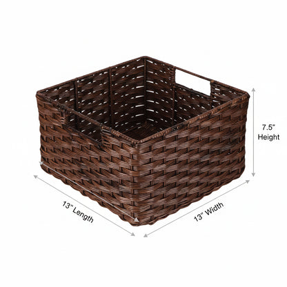 Aadhya Handwoven Wicker Storage Basket with Handles