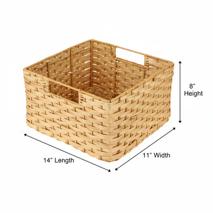 Aashi Handwoven Wicker Storage Basket with Handles