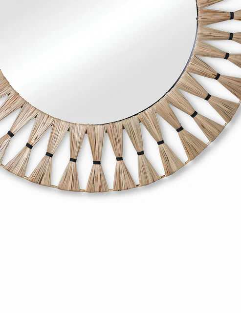 Adah Handcrafted Rattan Wall Mirror