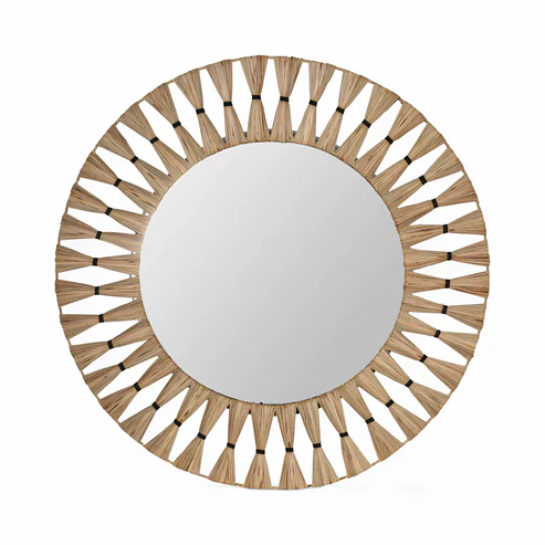 Adah Handcrafted Rattan Wall Mirror