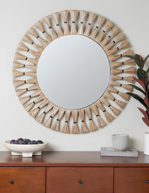 Adah Handcrafted Rattan Wall Mirror