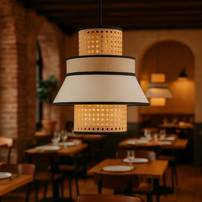 Adley Rattan Bamboo Hanging Light