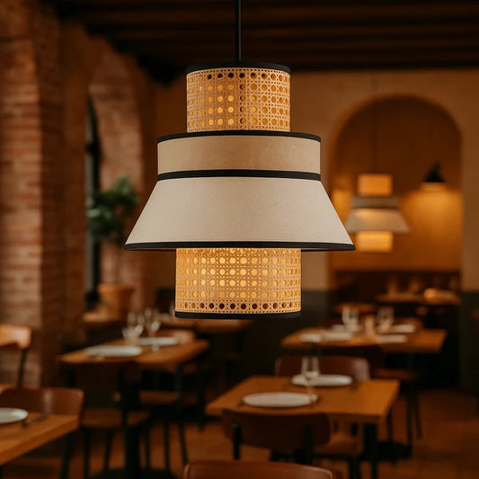 Adley Rattan Bamboo Hanging Light