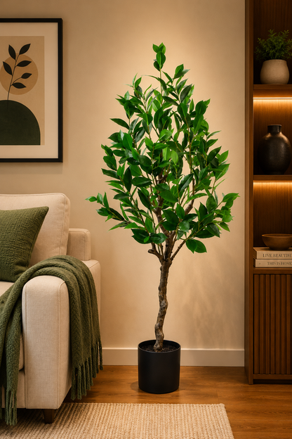 Artificial Laurel Plant - 47″ Faux Green Tree