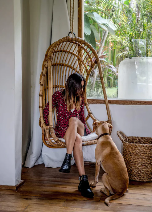 Asmee Handcrafted Bamboo Cane Swing Chair
