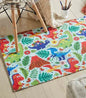 Printed Dino Kids Room Dhurrie Carpet Rug Runner Floor Mat for Living Room