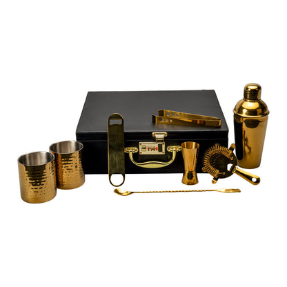 Abrazo Luxury 8-Piece PVD Gold Bartender Kit