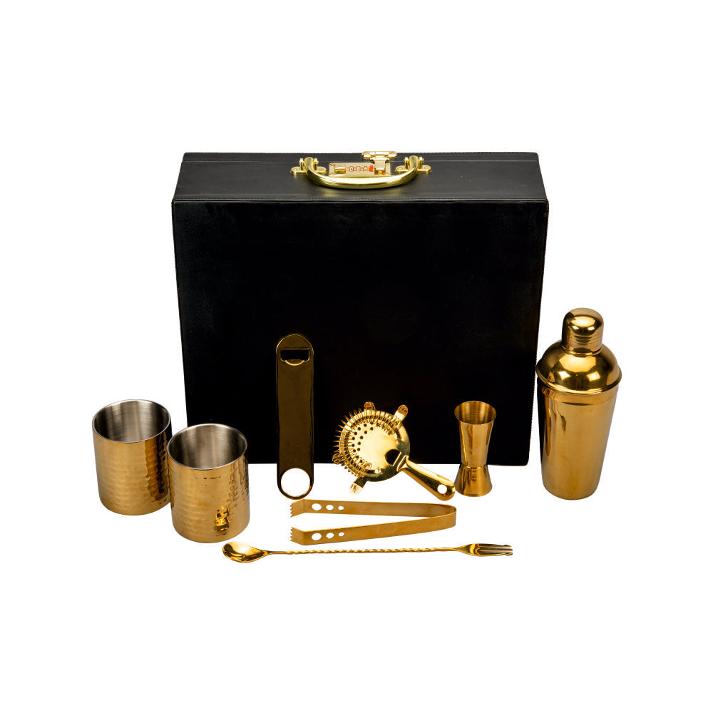 Abrazo Luxury 8-Piece PVD Gold Bartender Kit