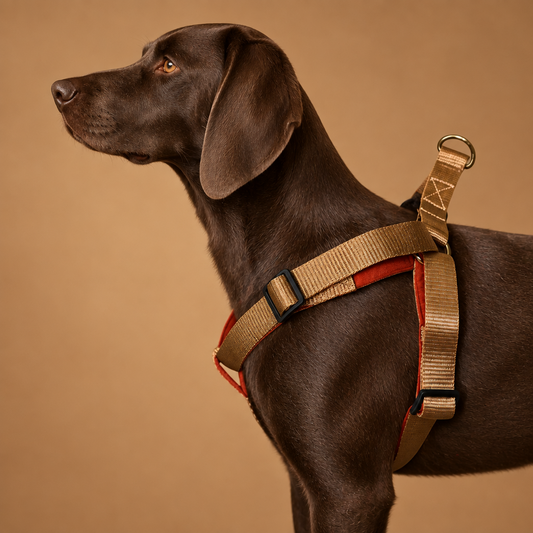 Premium Step-In Dog Harness Copper and Red
