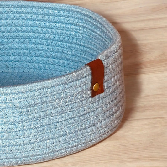 Classic Round Cotton Rope Storage Basket – Natural Handwoven Storage for Home & Kitchen