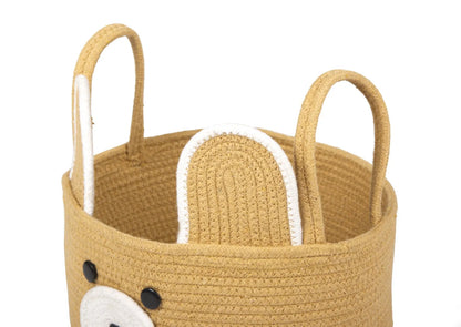 Hand-Woven Bear Face Storage Basket