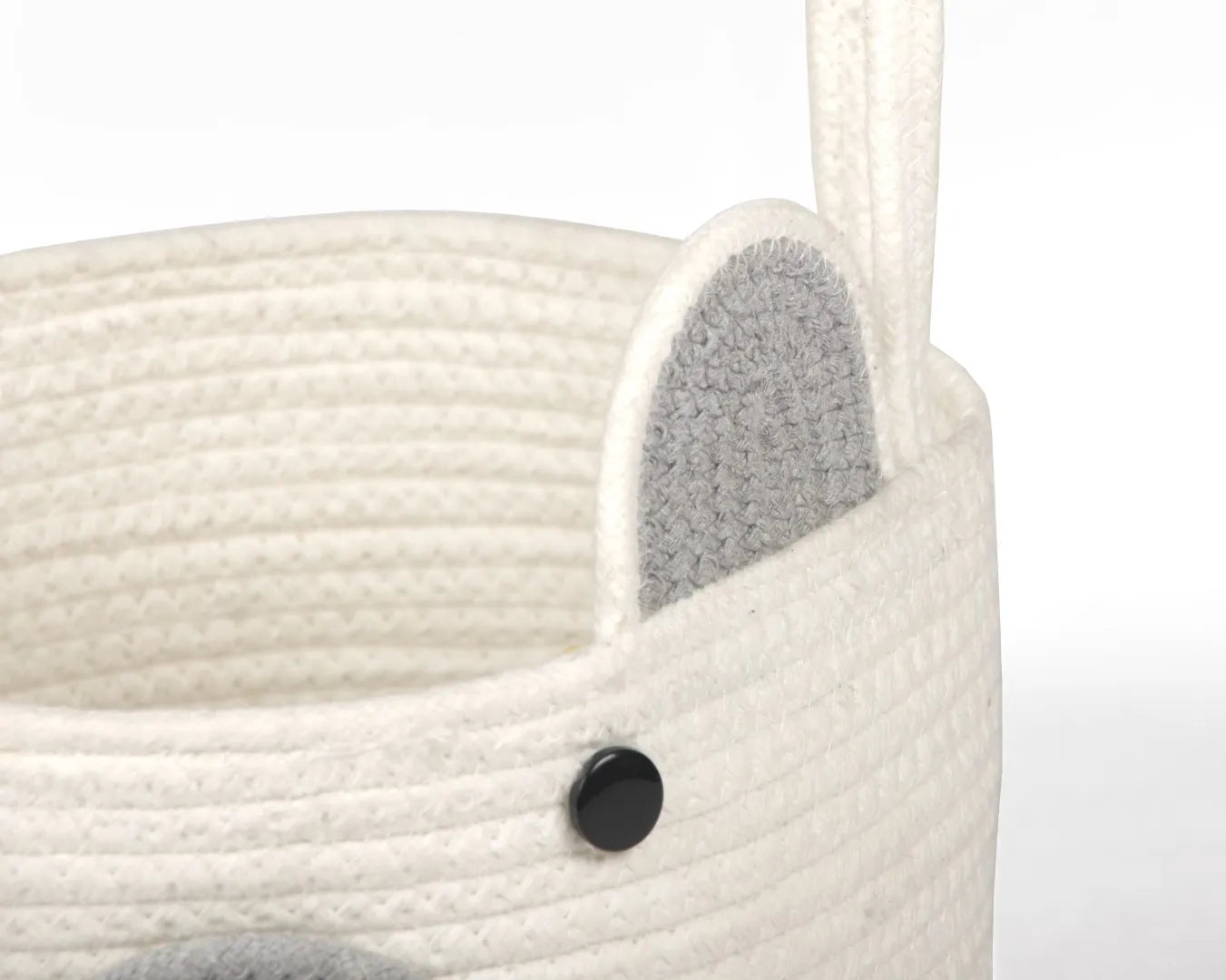 Hand-Woven Bear Face Storage Basket