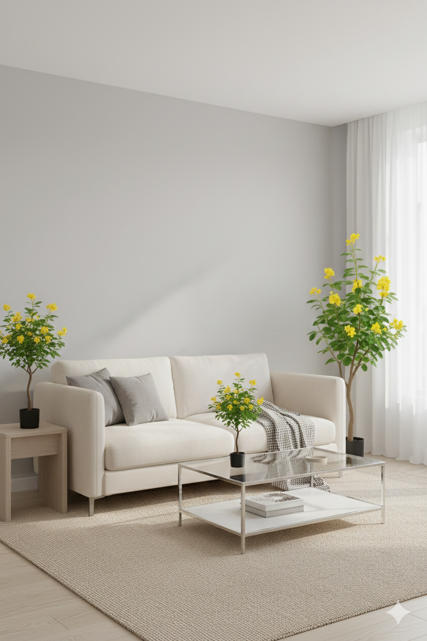Premium Artificial Yellow Flowering Tree 59"