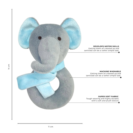Ring Rattle - Blue Elephant