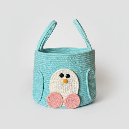 Cartoon Hand-Woven Cotton Rope Storage Basket