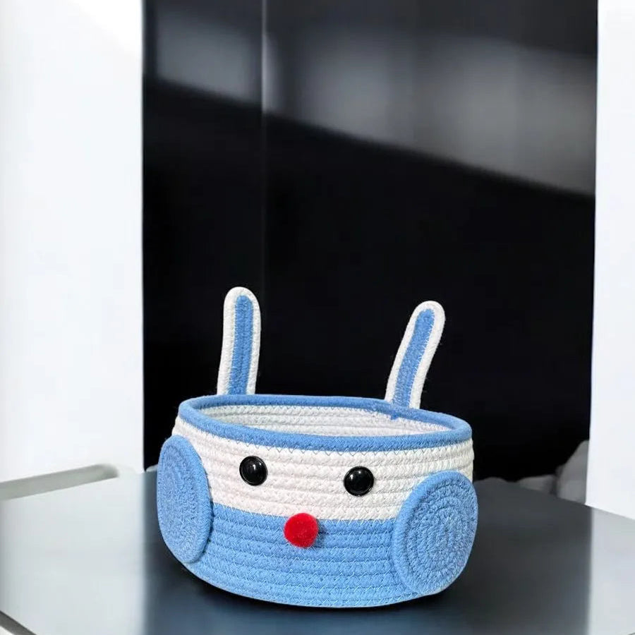Handwoven Cotton Cartoon Storage Basket