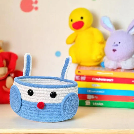 Handwoven Cotton Cartoon Storage Basket