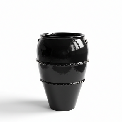 Epic Bhairav Terracotta Urn – Handmade Dark Terracotta Sculptural Planter