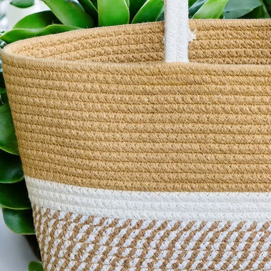 Lucky Women’s Handcrafted Cotton Rope Tote Bag – Double Handle Shoulder Bag for Office & College