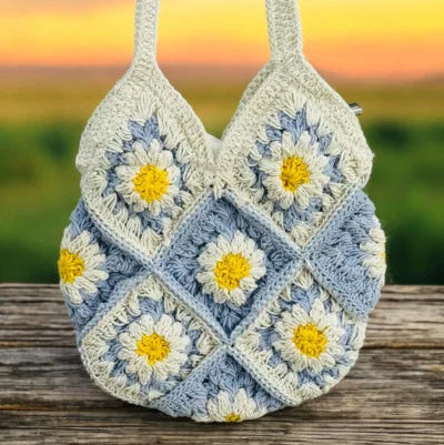 Handcrafted Crochet Bag Sling with Lining & Zipper for Women