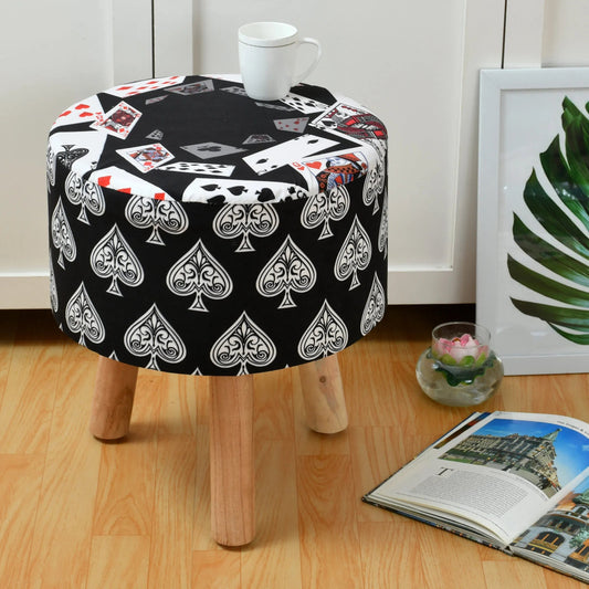 Card Game Motif Ottoman Pouffe