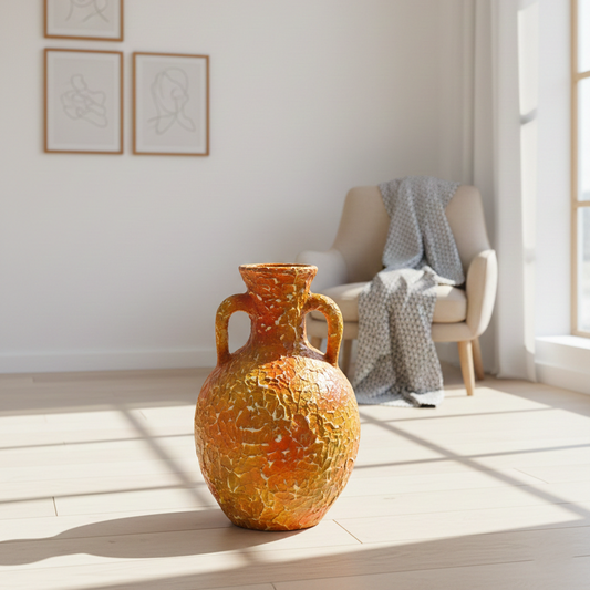 Charming Chanderi Terracotta Amphora Urn – Rustic Mediterranean Terracotta Planter 26″, 30″ & 36″