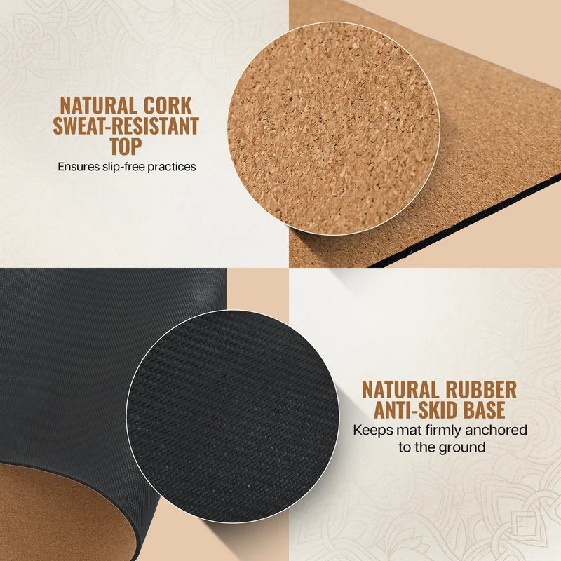 Premium Cork & Natural Rubber Yoga Mat - 6mm Arch Classic Shaped