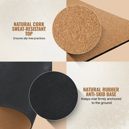 Premium Cork & Natural Rubber Yoga Mat - 6mm Arch Classic Shaped