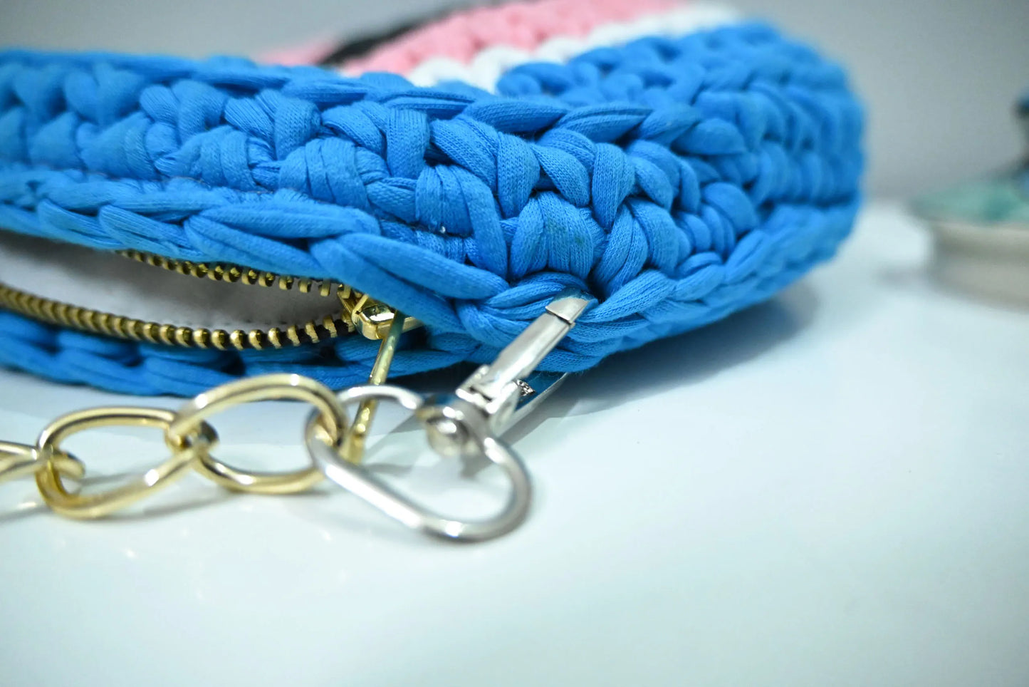 Hand-Knitted Cotton Evil Eye Sling Bag