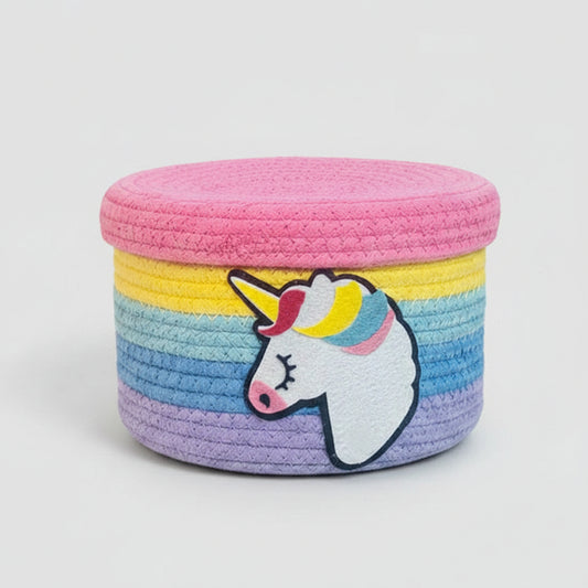 Unicorn Multicolor Cotton Rope Basket