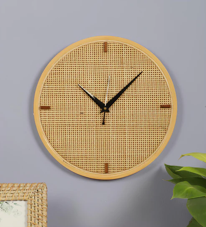 Terra Handcrafted Rattan and Bamboo Wall Clock
