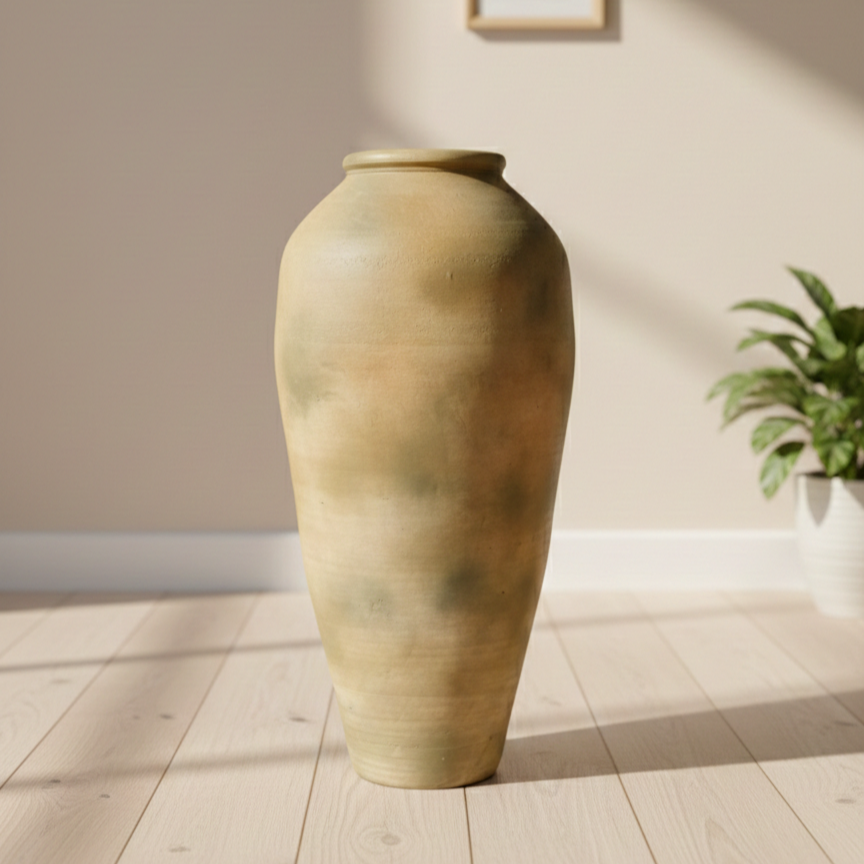 Darbhanga Terracotta Tadelakt Vase – Handcrafted Moroccan Statement Decor 26″, 30″ & 36″