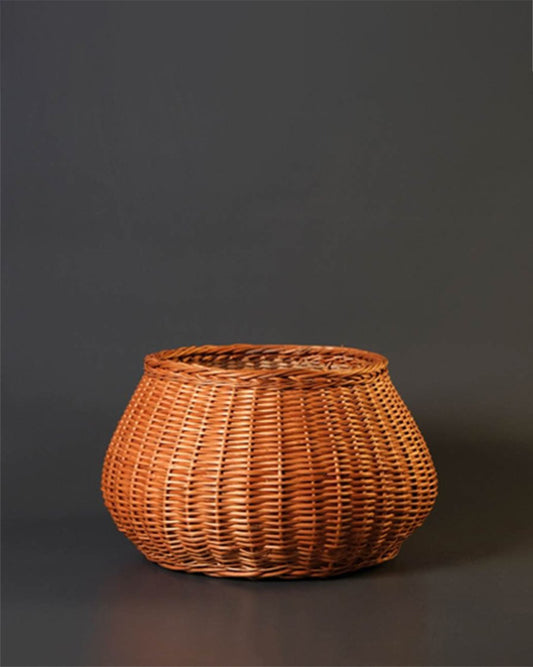 Handwoven Round Willow Basket – 15″ x 15″ x 9.5″ | Eco-Friendly Home Décor