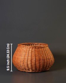 Handwoven Round Willow Basket – 15″ x 15″ x 9.5″ | Eco-Friendly Home Décor