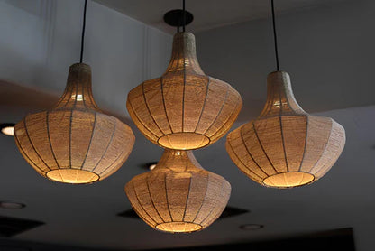 Handcrafted Raffia Natural Pendant Light Devil