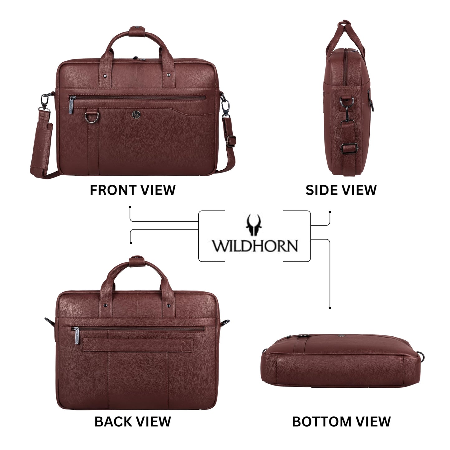 Wildhorn Premium Genuine Leather Executive Office Bag | Luxury Business Briefcase