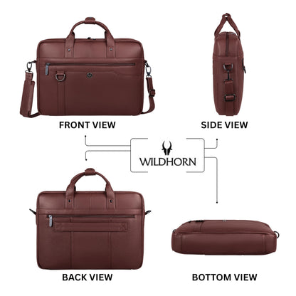 Wildhorn Premium Genuine Leather Executive Office Bag | Luxury Business Briefcase