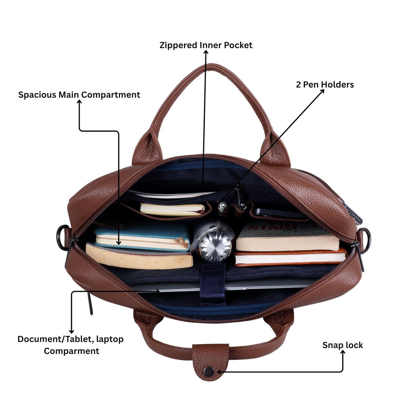 Wildhorn Premium Genuine Leather Executive Office Bag | Luxury Business Briefcase