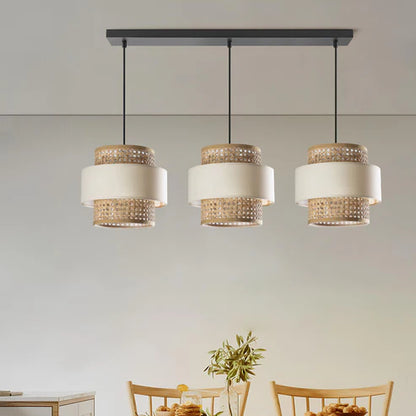Handcrafted Rattan Cane Pendant Light Set Dia