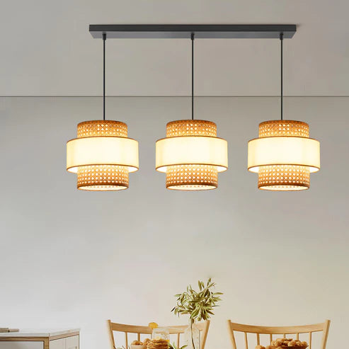 Handcrafted Rattan Cane Pendant Light Set Dia