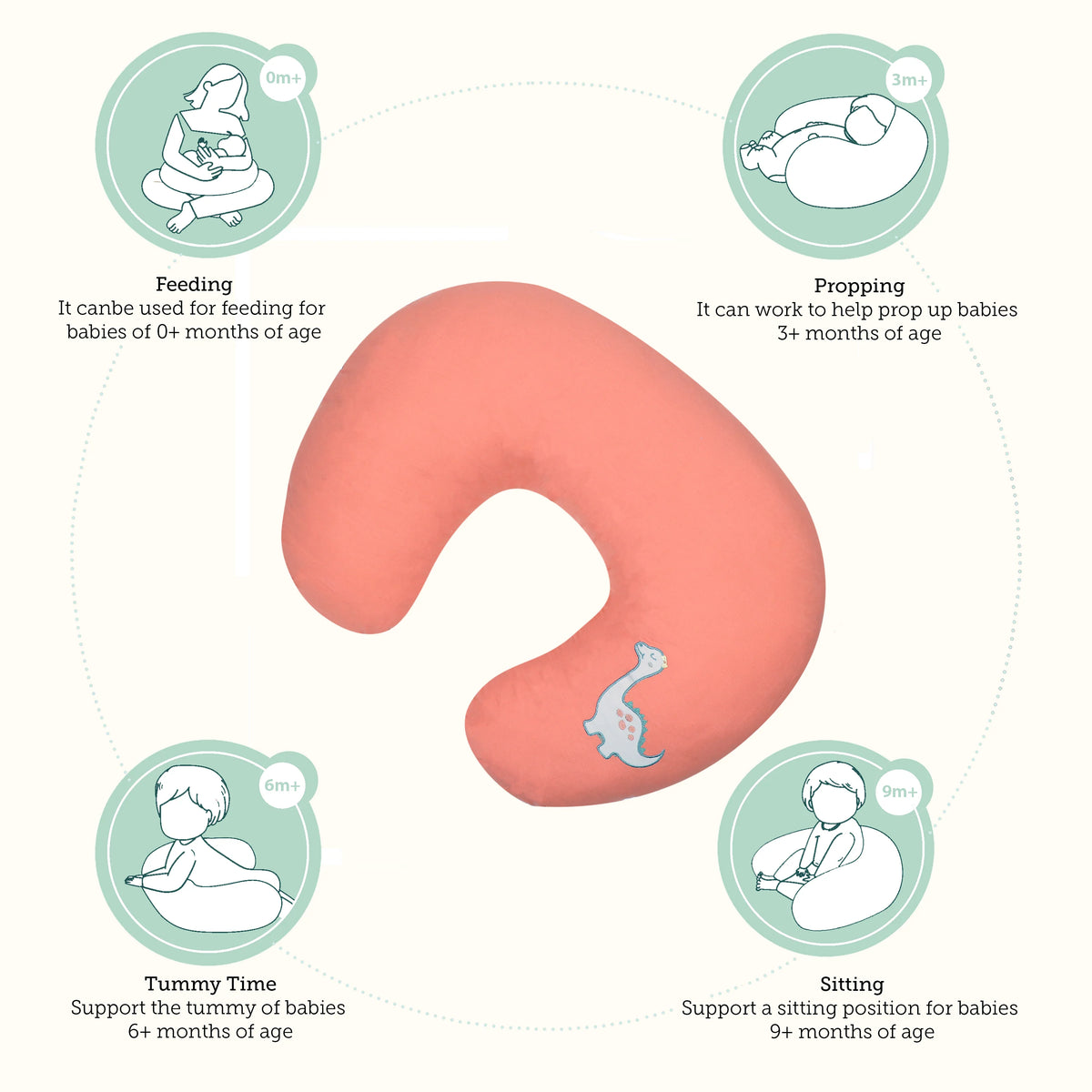 Dino Feeding & Nursing Pillow