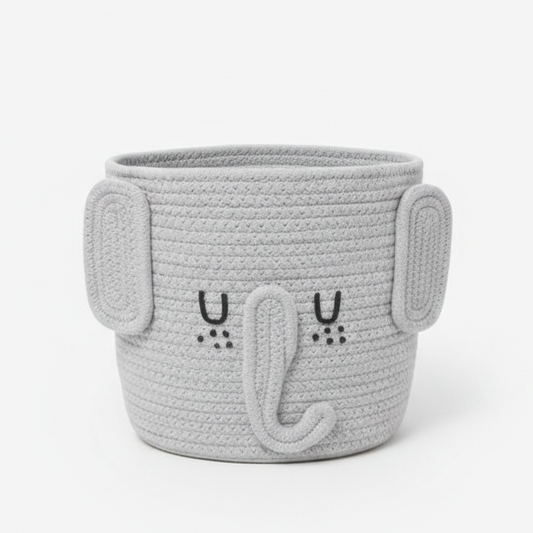 Elephant Face Cotton Rope Basket– Soft & Fun