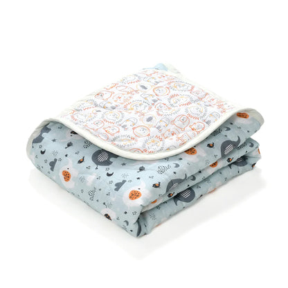 Appu and Friends Organic Cotton Quilted Muslin Reversible Blanket