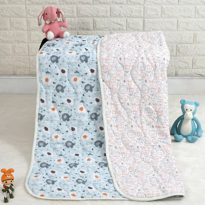 Appu and Friends Organic Cotton Quilted Muslin Reversible Blanket