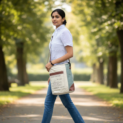 Escape Bisque Vintage Cotton Canvas Messenger Bag